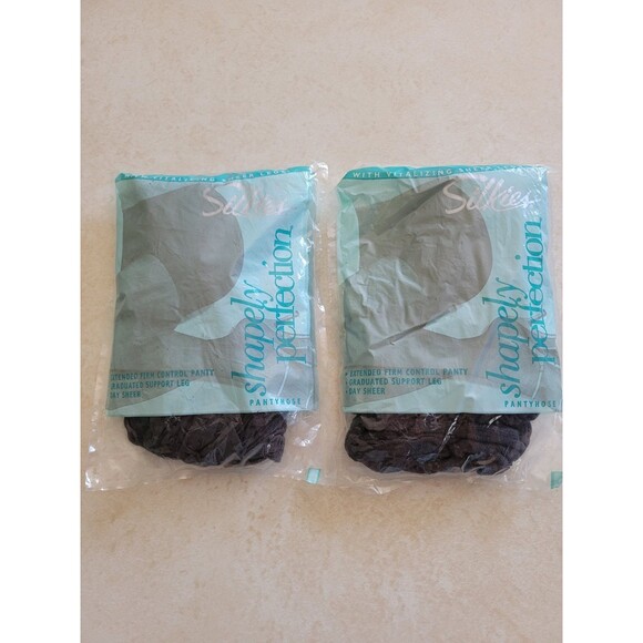 Lot of 2 Vintage Silkies Large Simply Perfection Pantyhose NIP Off Black 10306 - Picture 1 of 5